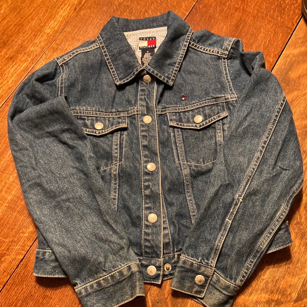 Girls Size Tommy Hilfiger Denim Snap Front Jean Jacket Size M(8-10)